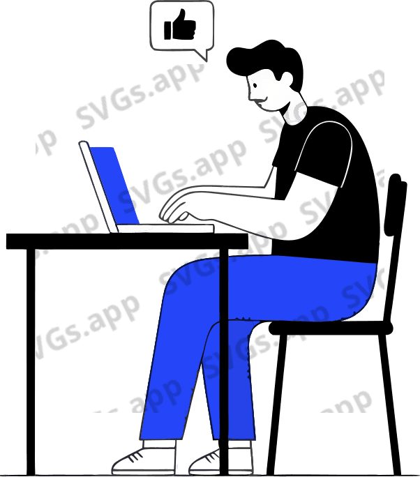 A person typing on a laptop. - Free AI SVG Vector Illustration
