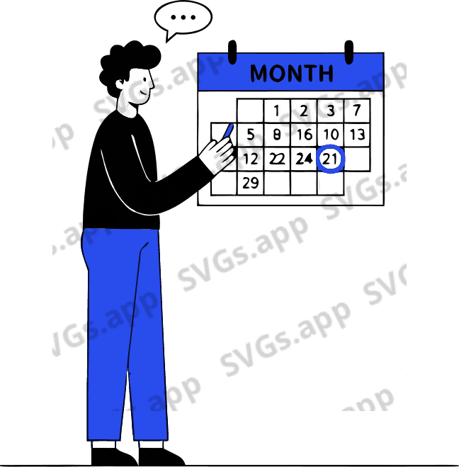 A person looking at a calendar. - Free AI SVG Vector Illustration