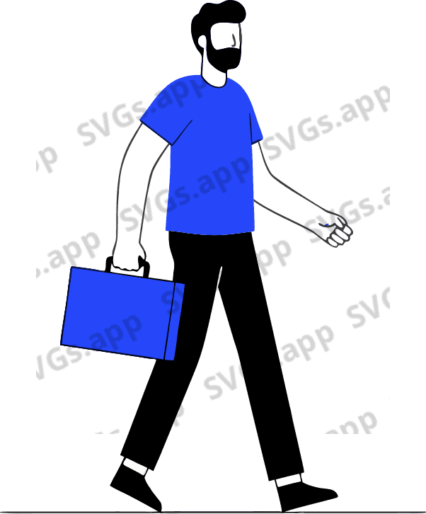 A guy carrying a briefcase and walking.
 - Free AI SVG Vector Illustration