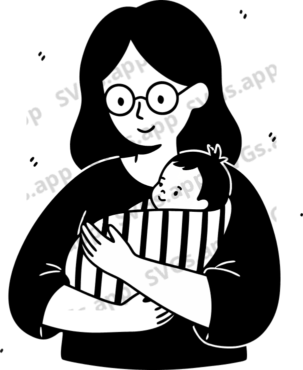 mother caring a baby - Free AI SVG Vector Illustration