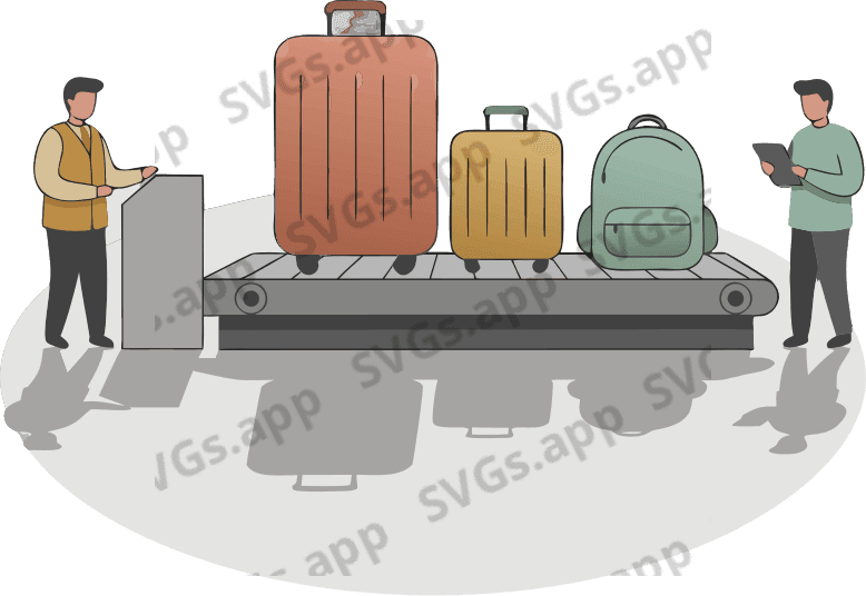 Checked luggage - Free AI SVG Vector Illustration