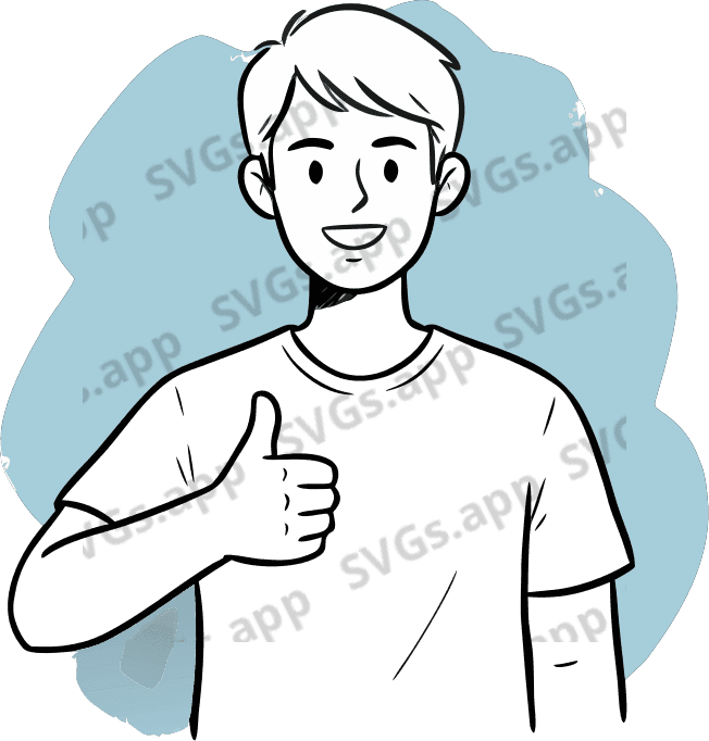 A person giving thumbs up  - Free AI SVG Vector Illustration