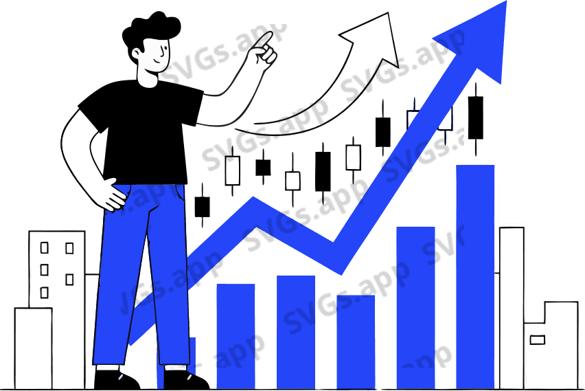 A trading strategy making a profit - Free AI SVG Vector Illustration