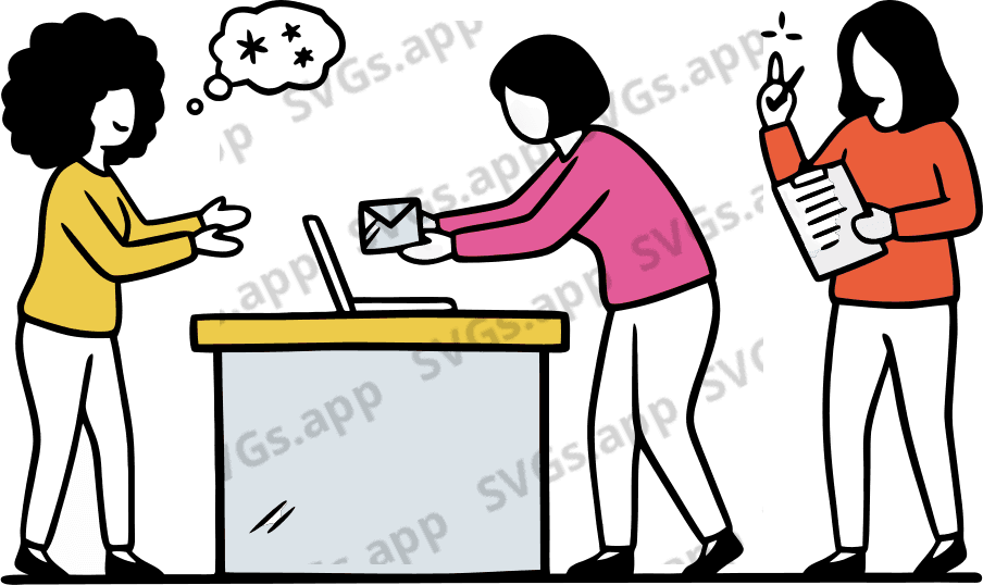 A smiling customer receiving excellent service - Free AI SVG Vector Illustration