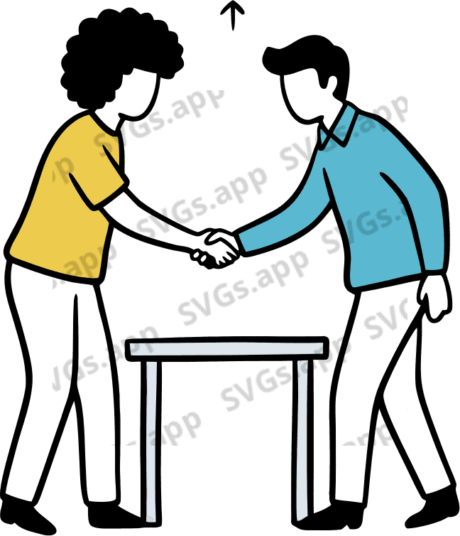 A business person shaking hands to seal a deal. - Free AI SVG Vector Illustration