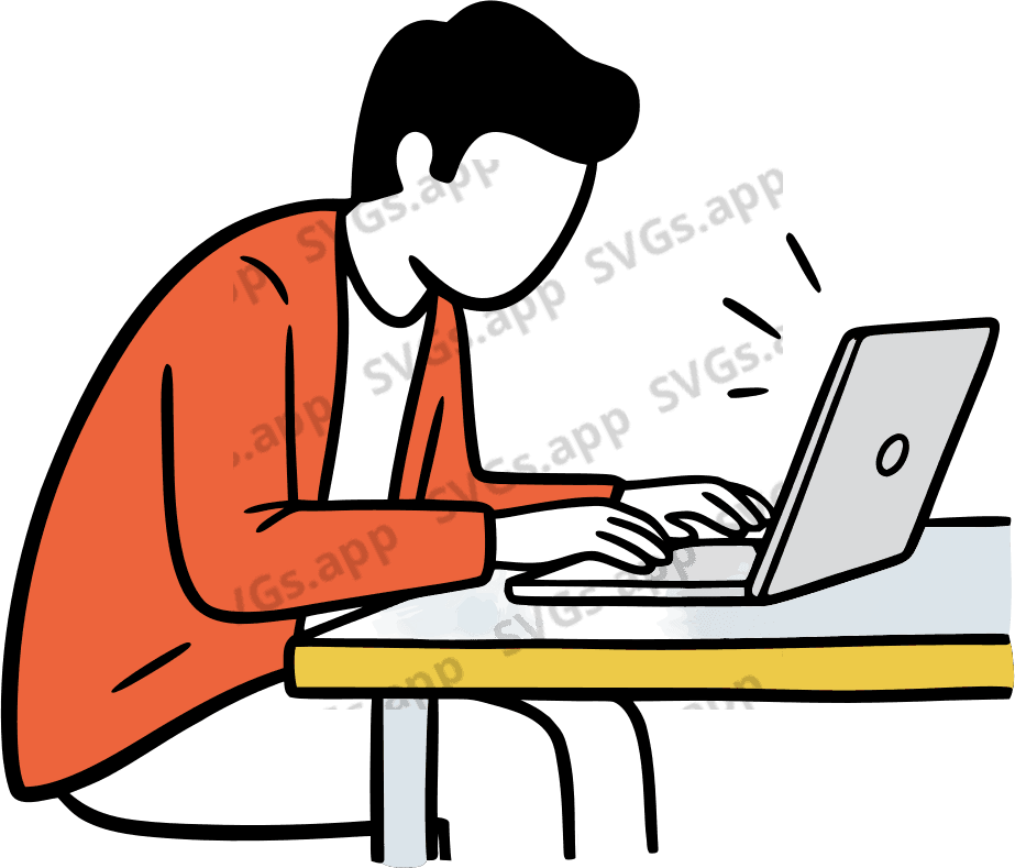 A developer coding with intense focus. - Free AI SVG Vector Illustration