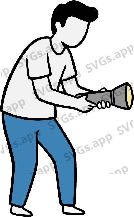 Someone shining a flashlight on a dark area - Free AI SVG Vector Illustration