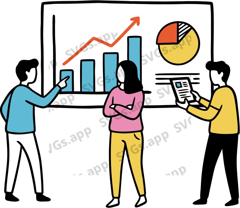 Analyzing graphs and charts. - Free AI SVG Vector Illustration