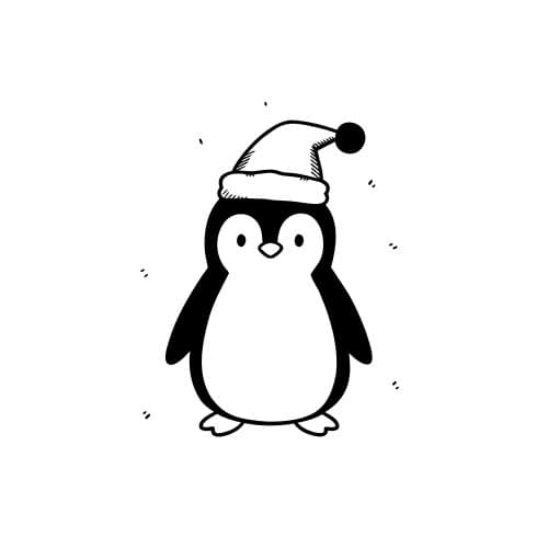 Penguin wearing a santa hat (1)