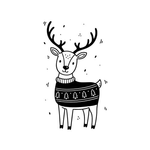 Reindeer wearing a christmas s (1)