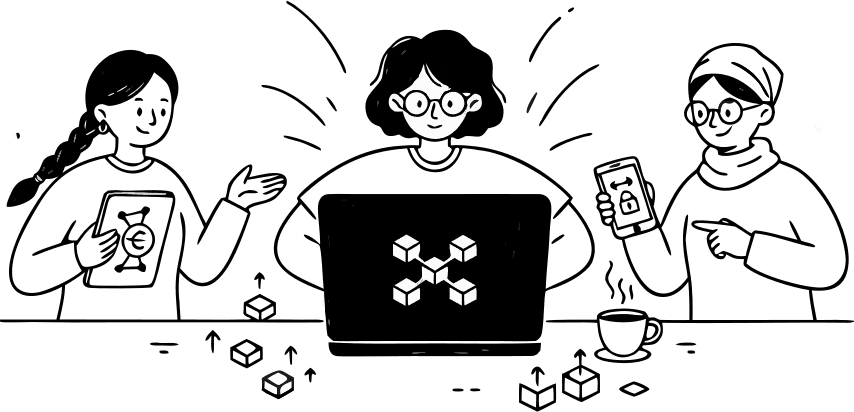 a team of developers building crypto payment gateway - Free AI SVG Vector Illustration and PNG