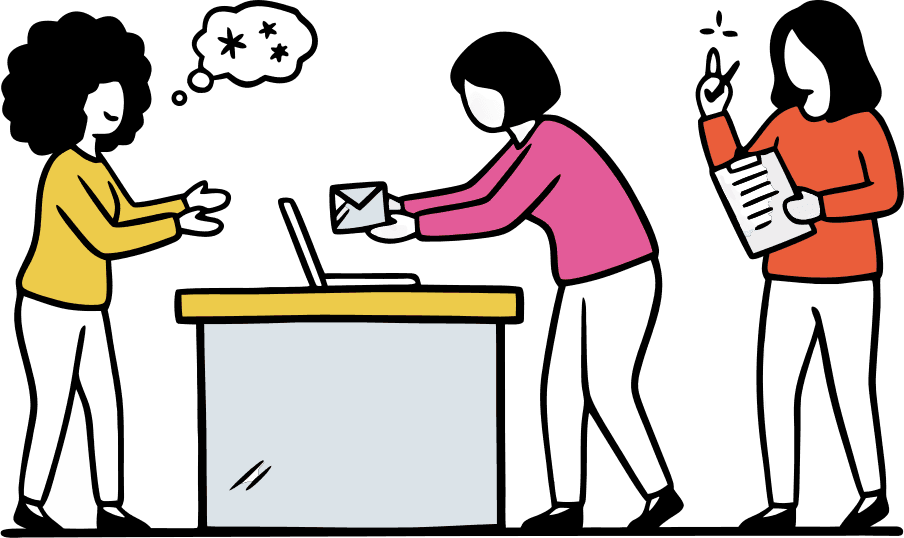 A smiling customer receiving excellent service - Free AI SVG Vector Illustration and PNG