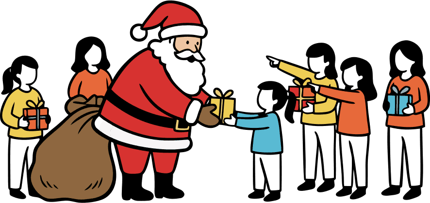 Santa Claus gives gifts - Free AI SVG Vector Illustration and PNG