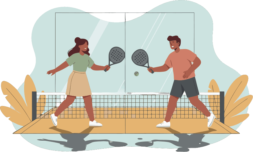 A girl and a guy playing padel, vector - Free AI SVG Vector Illustration and PNG