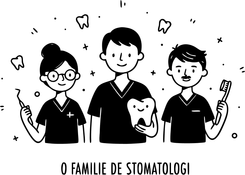 o familie de medici stomatologi: sotie, sot si fiul mai mare - Free AI SVG Vector Illustration and PNG