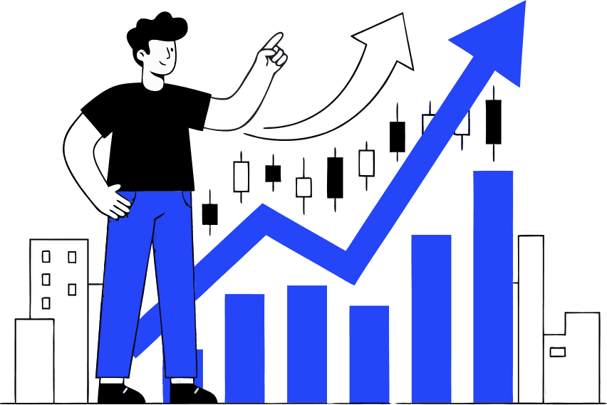 A trading strategy making a profit - Free AI SVG Vector Illustration and PNG