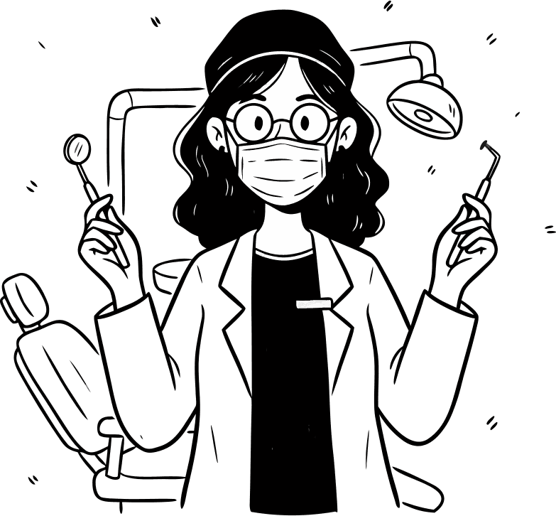 Beautiful dentist doctor with a mask - Free AI SVG Vector Illustration and PNG
