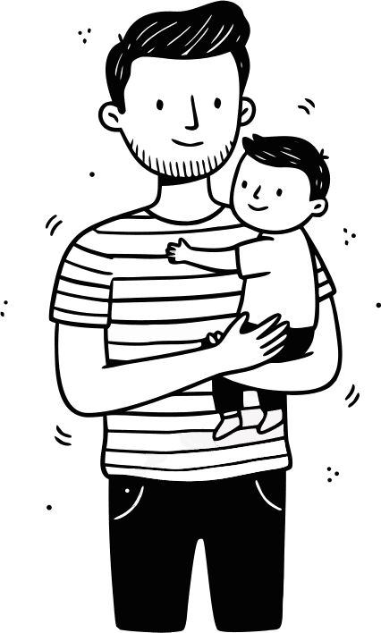A stylish dad holding his son.  - Free AI SVG Vector Illustration and PNG