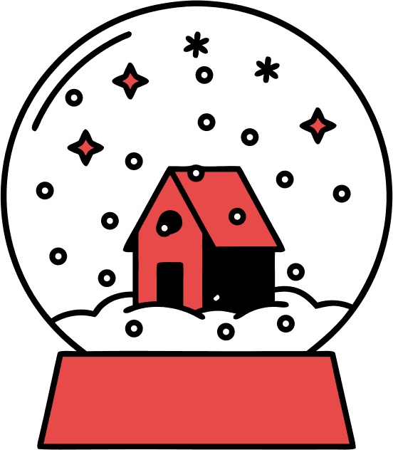 Snow globe with a tiny house - Free AI SVG Vector Illustration and PNG