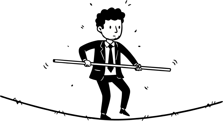 A business man walking a tight-rope - Free AI SVG Vector Illustration and PNG