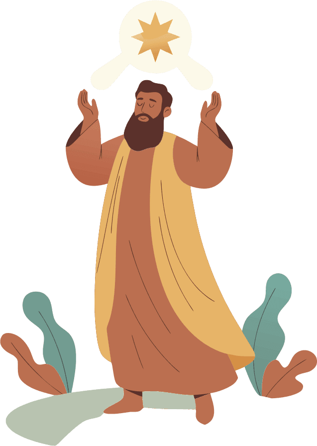 a man with bear raising his hand and pray to god - Free AI SVG Vector Illustration and PNG