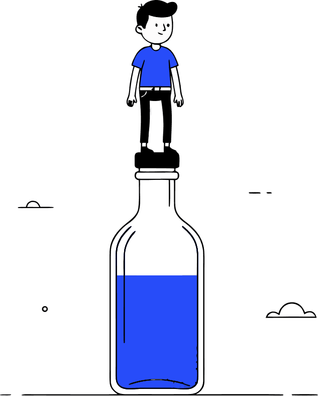make  a boy standing on bottle - Free AI SVG Vector Illustration and PNG