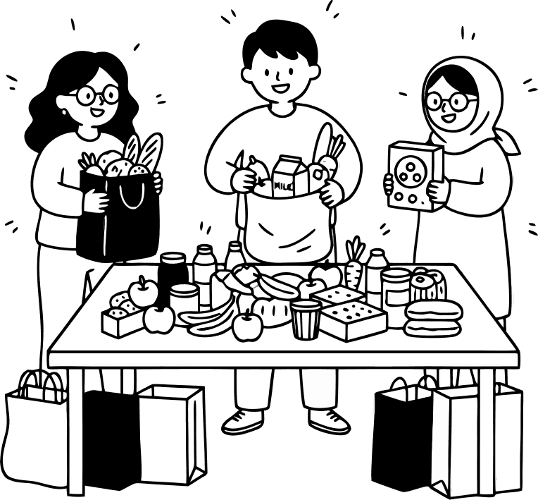 How did the groceries shopping went  - Free AI SVG Vector Illustration and PNG