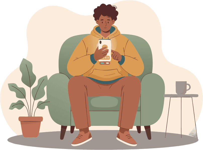 a guy interactng with an app - Free AI SVG Vector Illustration and PNG