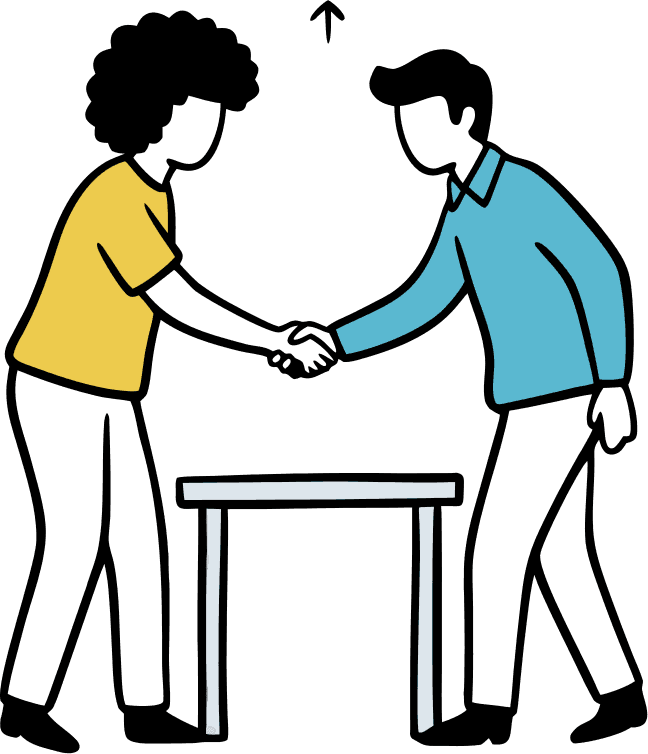 A business person shaking hands to seal a deal. - Free AI SVG Vector Illustration and PNG