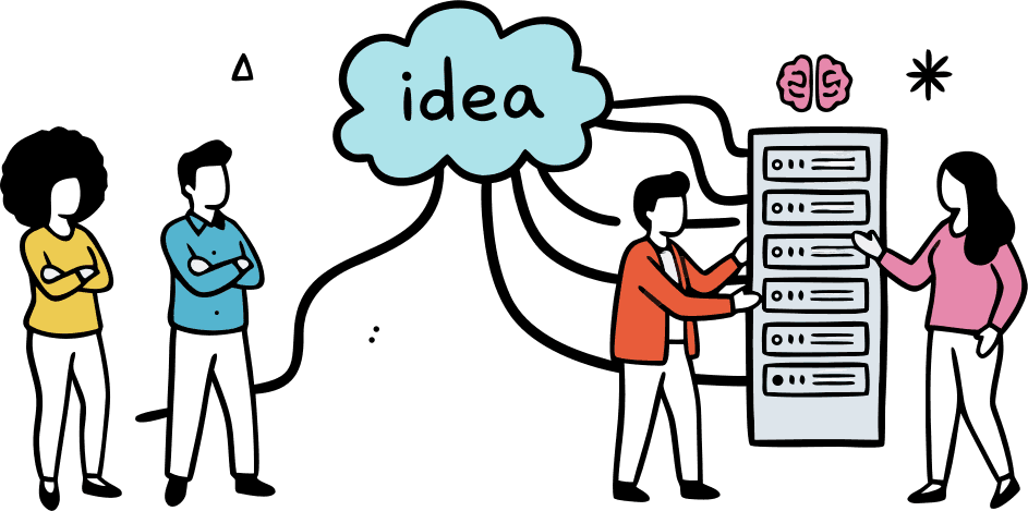 Create a fitting svg illustration for website section that has the text "AI Generation
Describe your idea and let AI write compelling copy, pick the right layout, and create a full conversion-focused page." Do not include text in the generated illustration. Make it simple - Free AI SVG Vector Illustration and PNG