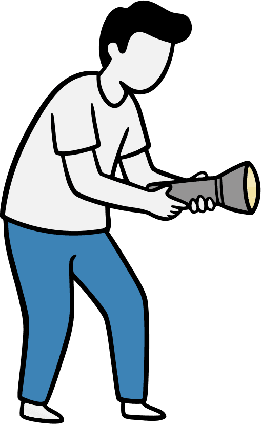 Someone shining a flashlight on a dark area - Free AI SVG Vector Illustration and PNG