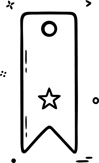 minimalist spot illustration for a mobile app empty-state, single-weight clean line art, monochrome deep-navy linework on transparent background, flat vector look, rounded line caps, generous negative space, centered single subject, calm and friendly tone, no text, no words, no letters, no UI, no shadows, no photorealism — a simple bookmark glyph with a small star, resting alone with space around it - Free AI SVG Vector Illustration and PNG