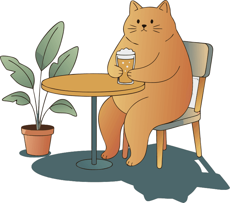 a cat drinking beer - Free AI SVG Vector Illustration and PNG