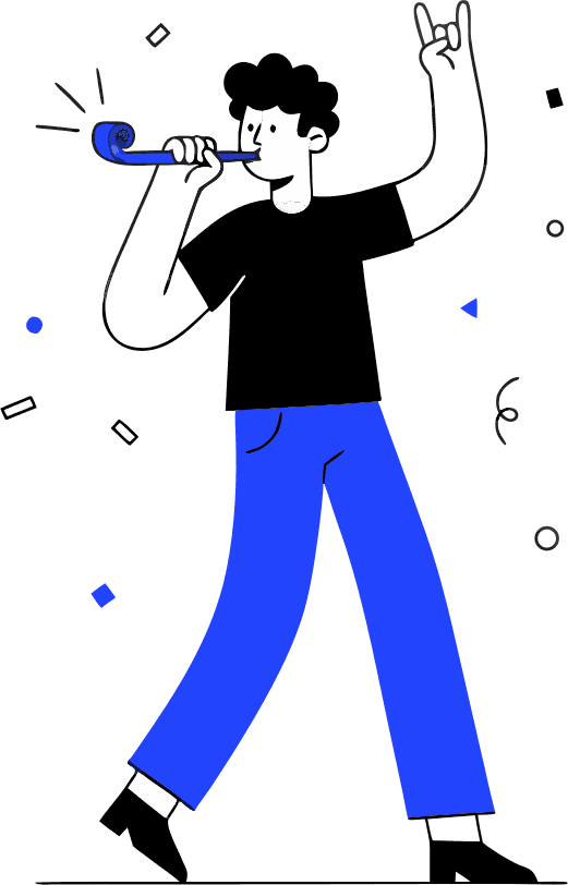 a guy with a party blower in his mouth - Free AI SVG Vector Illustration and PNG
