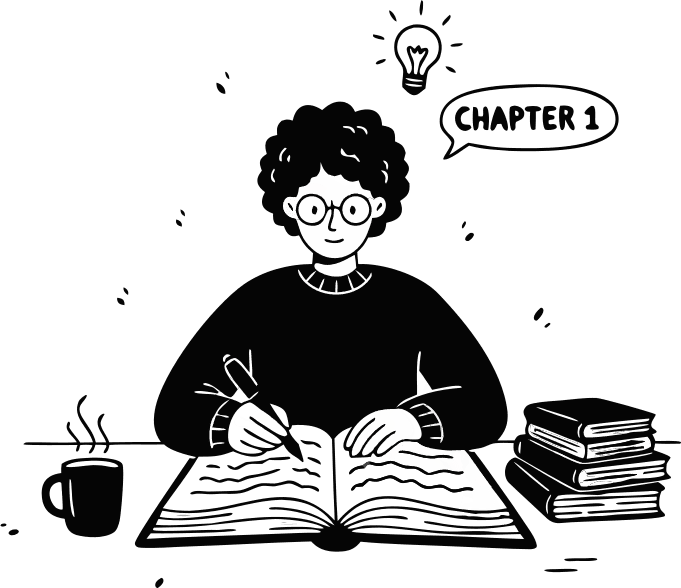 an author writing a book for logo - Free AI SVG Vector Illustration and PNG