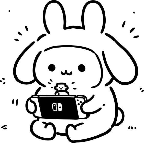 Usagi from Chiikawa is playing a Switch. - Free AI SVG Vector Illustration and PNG