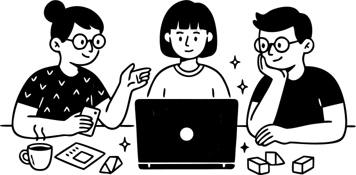 Create human meeting with laptop mac - Free AI SVG Vector Illustration and PNG