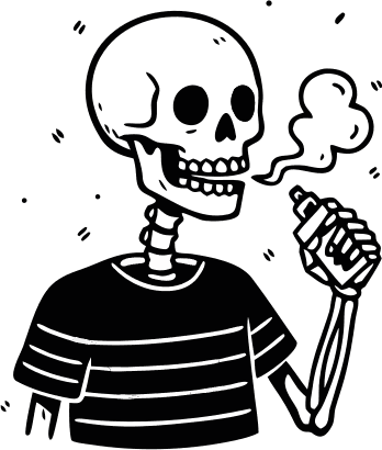 Skeleton is vaping Vector logo  - Free AI SVG Vector Illustration and PNG