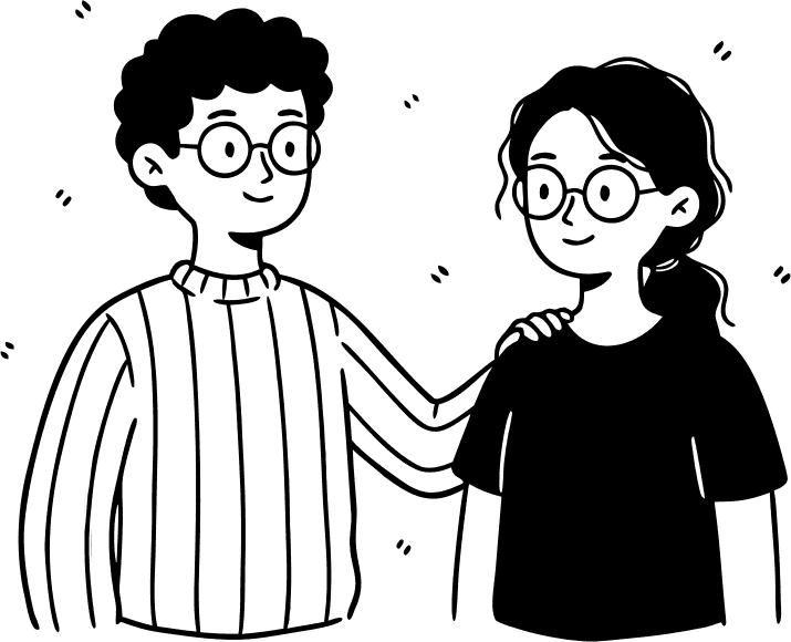 a parent beside his 20 year old student  - Free AI SVG Vector Illustration and PNG