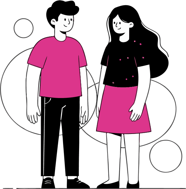 boy and girl standing near by - Free AI SVG Vector Illustration and PNG