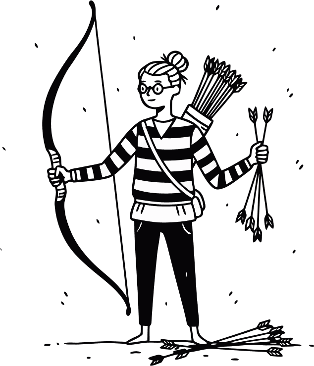an archer with 2 bows and lot of arrows - Free AI SVG Vector Illustration and PNG