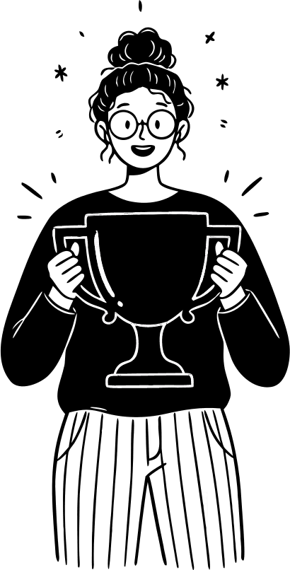 A woman holding a trophy. - Free AI SVG Vector Illustration and PNG