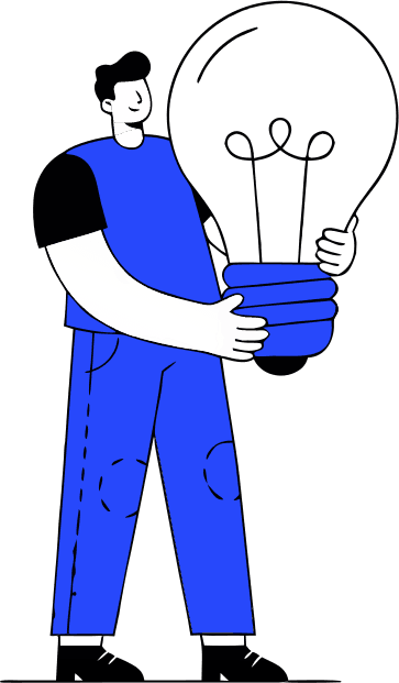 A person holding a large lightbulb.
 - Free AI SVG Vector Illustration and PNG