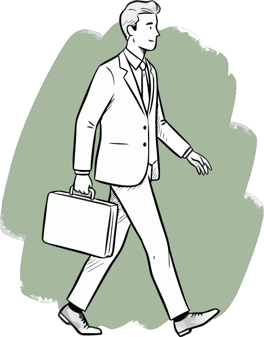 A guy carrying a briefcase and walking. - Free AI SVG Vector Illustration and PNG