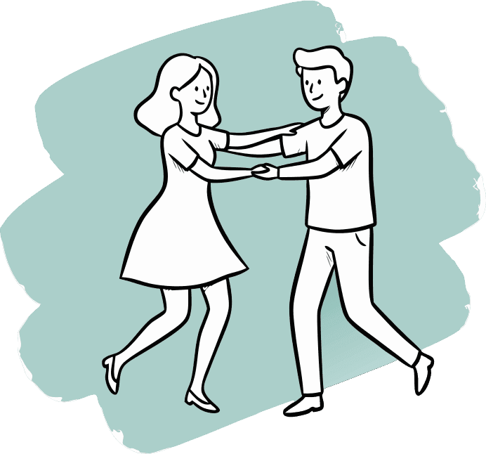 Two people dancing together. - Free AI SVG Vector Illustration and PNG
