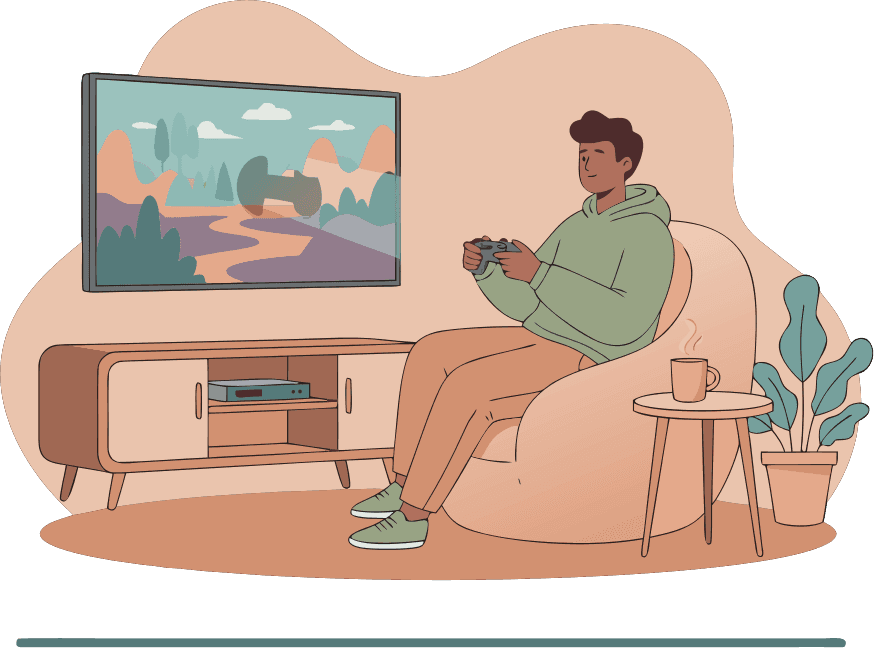 A person playing a video game.
 - Free AI SVG Vector Illustration and PNG