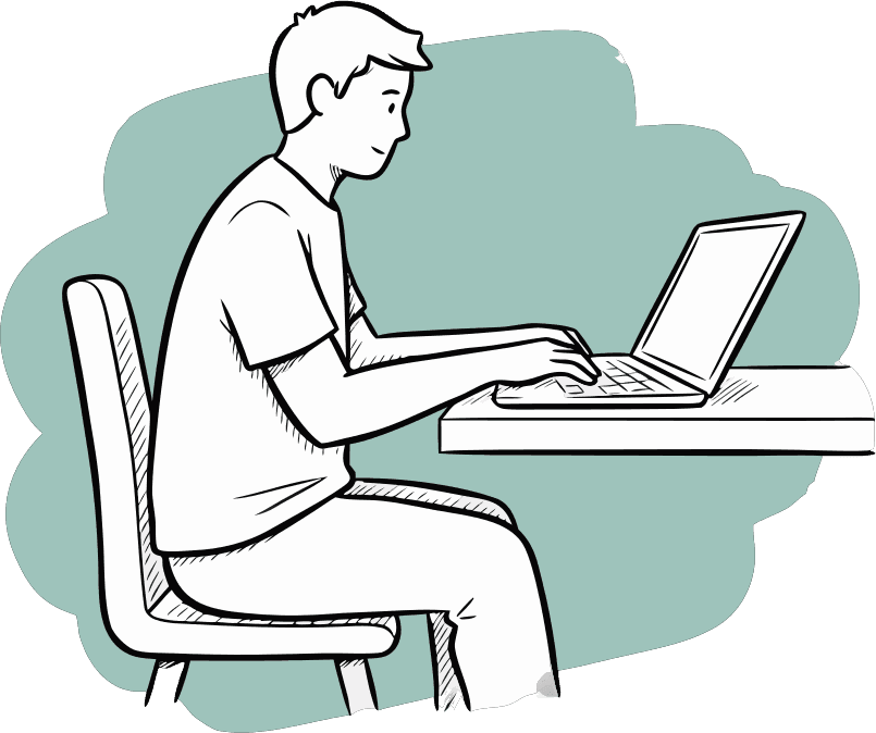 A person typing on a laptop. - Free AI SVG Vector Illustration and PNG