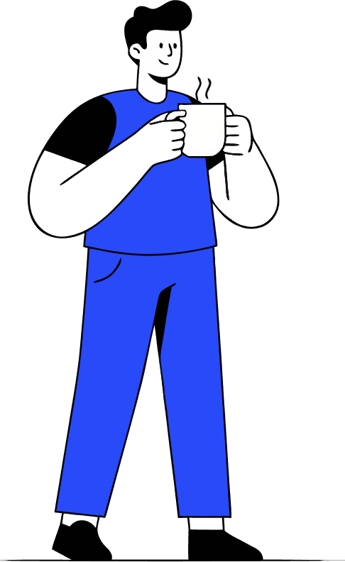 A person drinking a cup of coffee.
 - Free AI SVG Vector Illustration and PNG