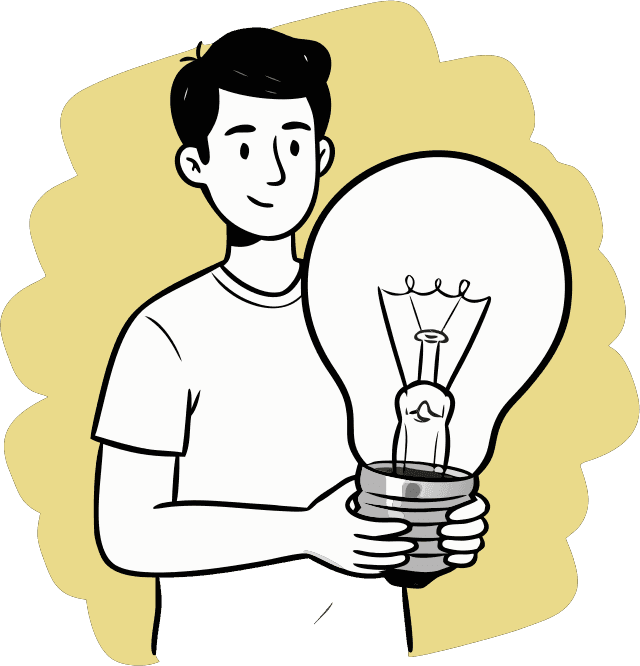 A person holding a large lightbulb. - Free AI SVG Vector Illustration and PNG