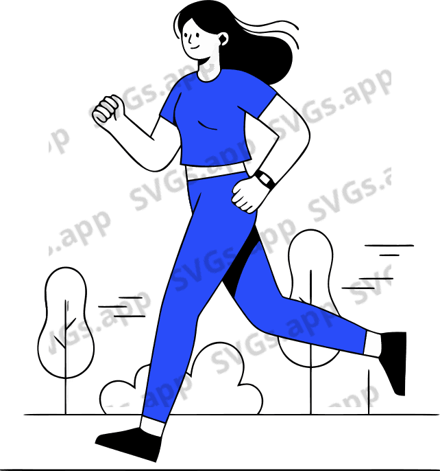 make a woman jogging - Free AI SVG Vector Illustration